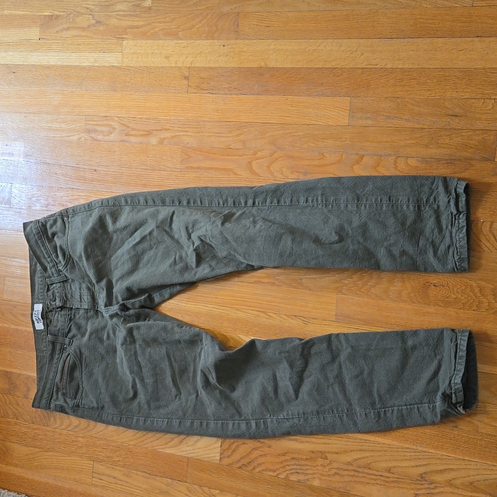 Naked and Famous Army Green Duck Selvedge.